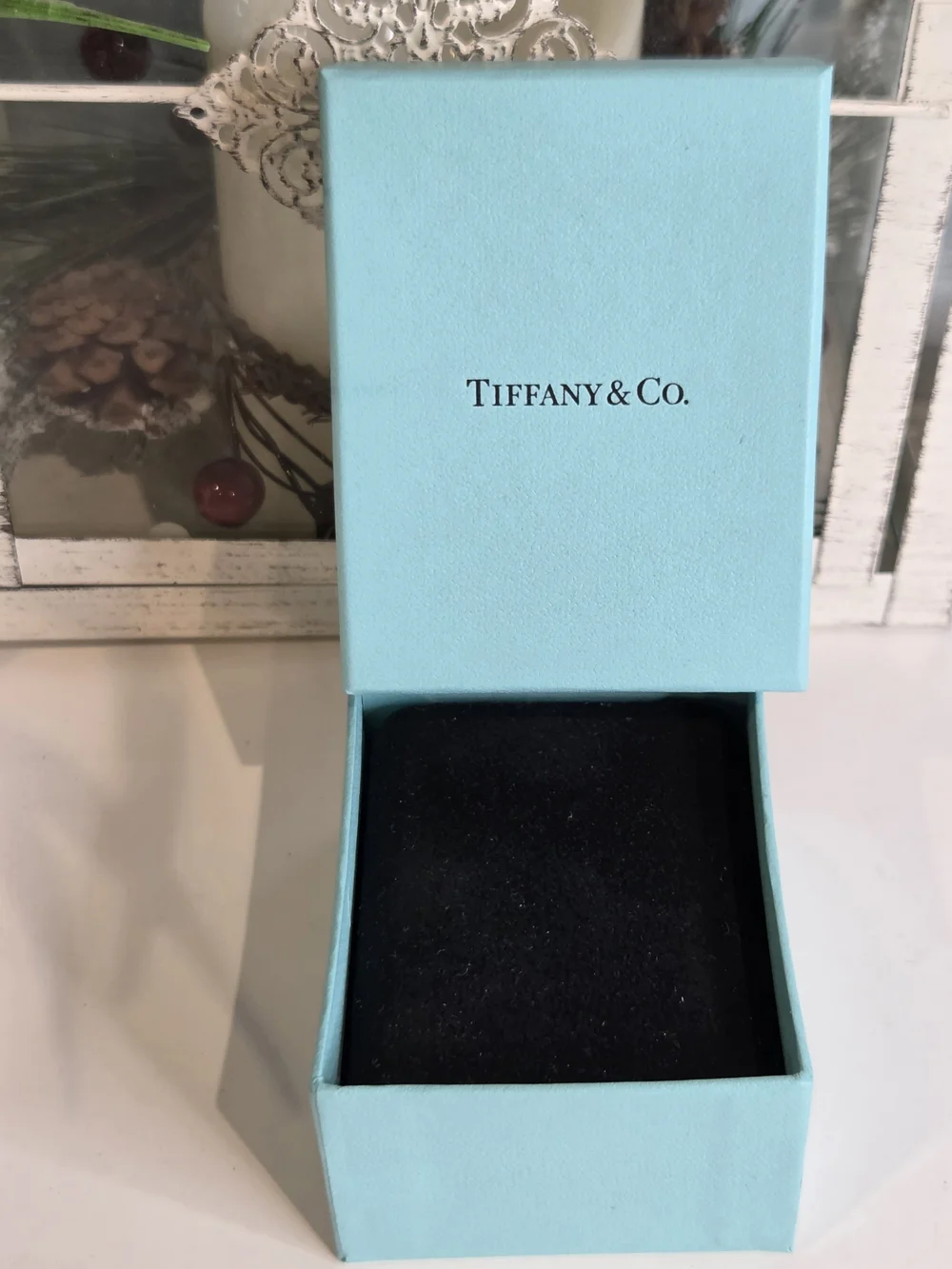 Tiffany & Co. Robin’s-egg Blue Jewelry Boxes with Black Velvet Case
